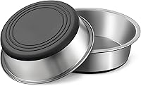WROSWT Stainless Steel Dog Bowls Set of 2 - Heavy Duty Non-Slip 17oz BPA-Free for Small Dogs