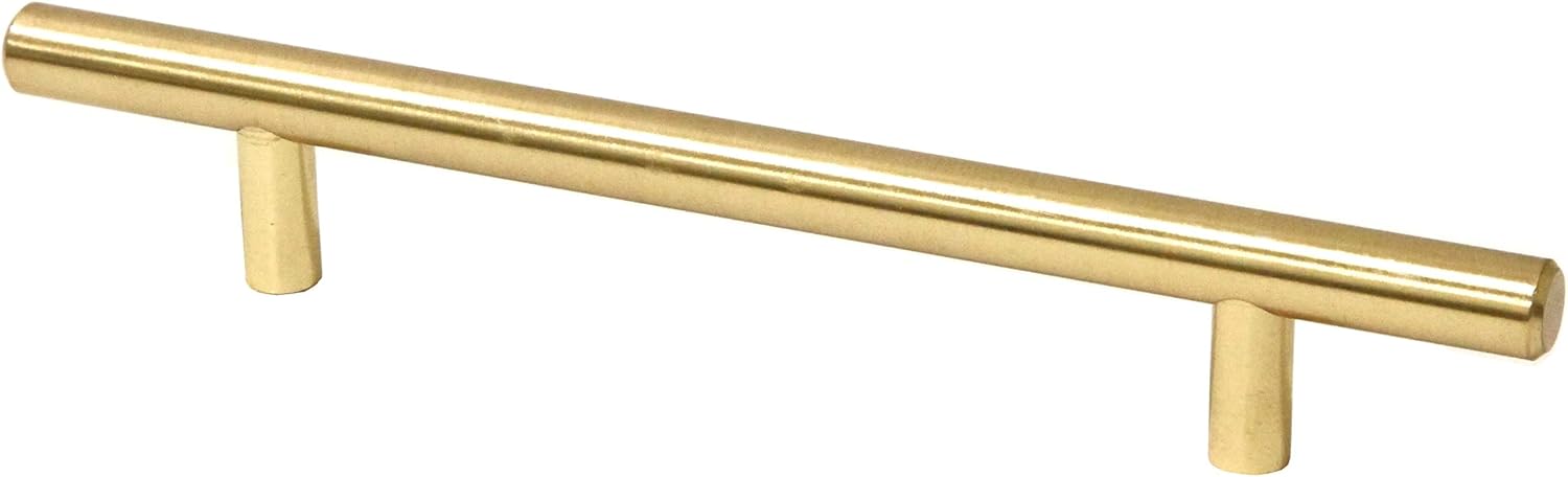 Kingsman Hardware 25 Pack Bar Handle Pull with Brushed Champagne Gold Finish | Kitchen and Bathroom Cabinet Hardware/Knobs Handles (8 Inch)
