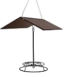 JCs Wildlife Large Weather Cover and Bird Seed Cylinder Feeder Combo Set - Keep Seed Cylinders Dry! (Brown)