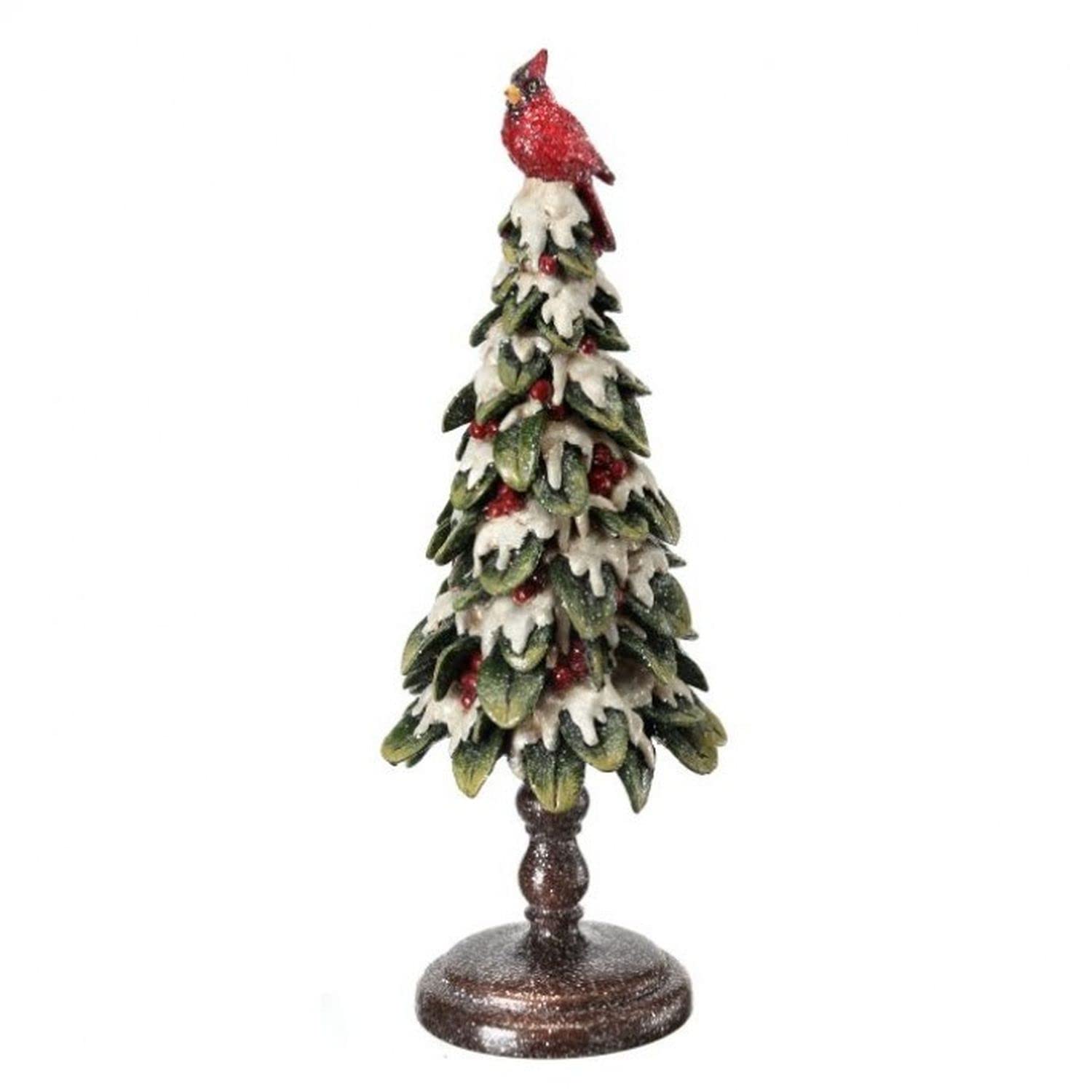 Regency International 15" Resin Frost Cardnal On Snow Berry Tree