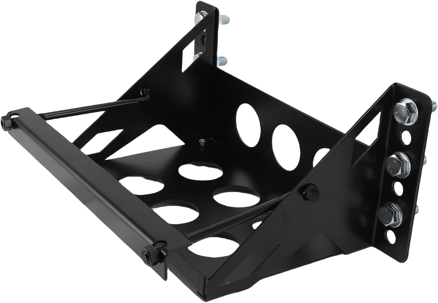 Metal Battery Mounting Box Tray Bracket Heavy Duty Battery Tray for RV Air Circulation Iron Material
