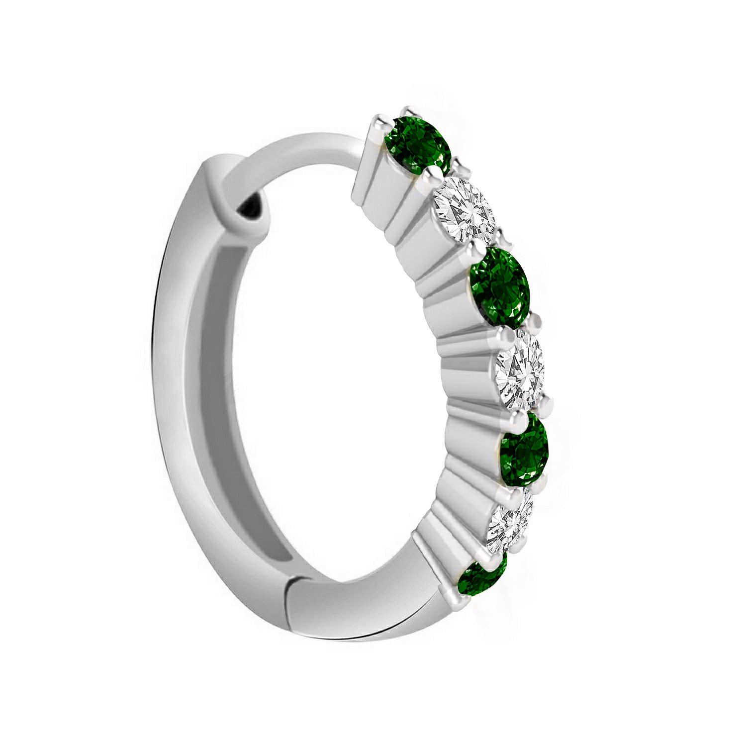 paam jewellers Paam 92.5-925 Sterling Silver Round Shape White Green Cubic Zirconia Prong Setting Saniya Style Nose Ring for Women Girls-picture-13