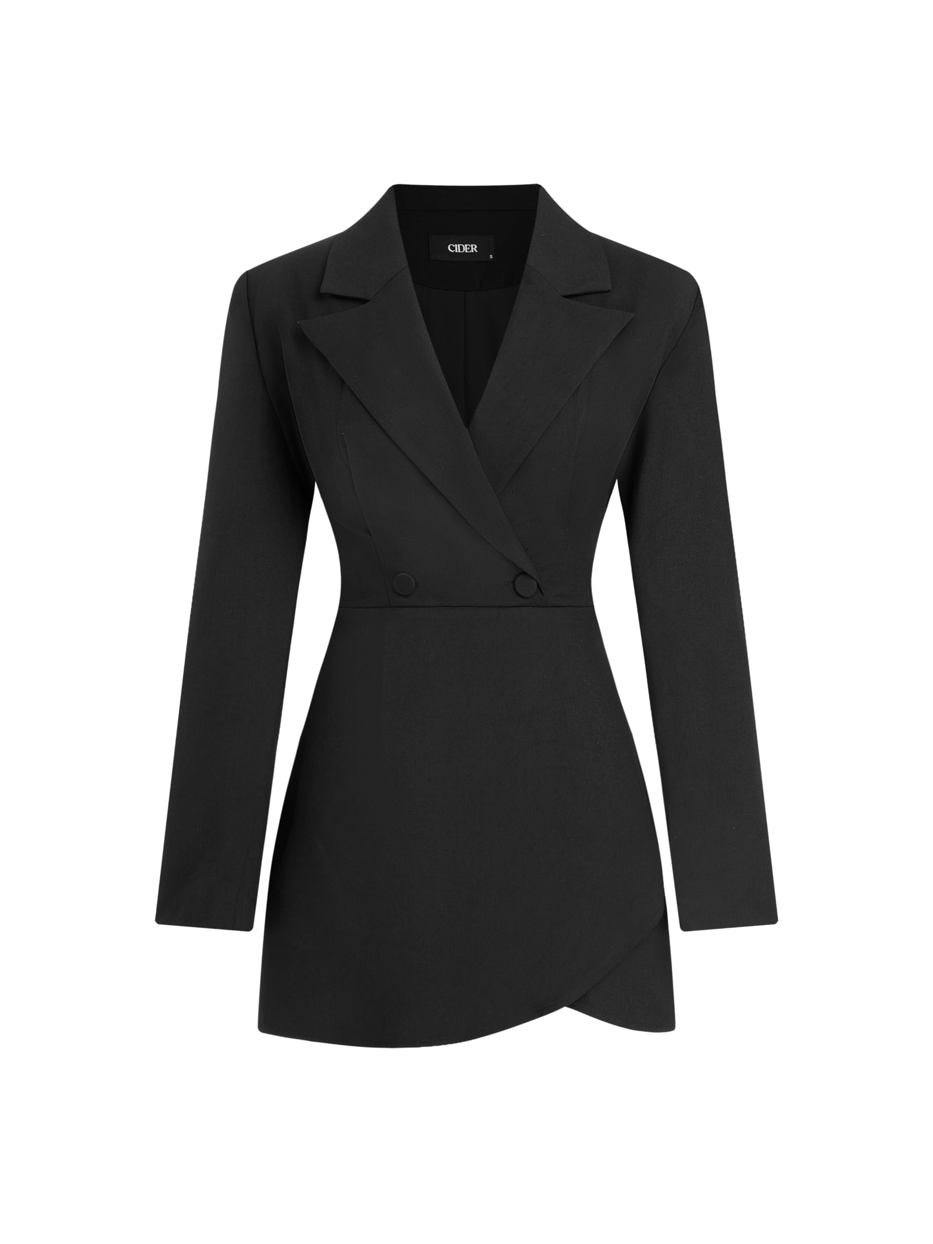CIDER Collar Solid Button Mini Dress