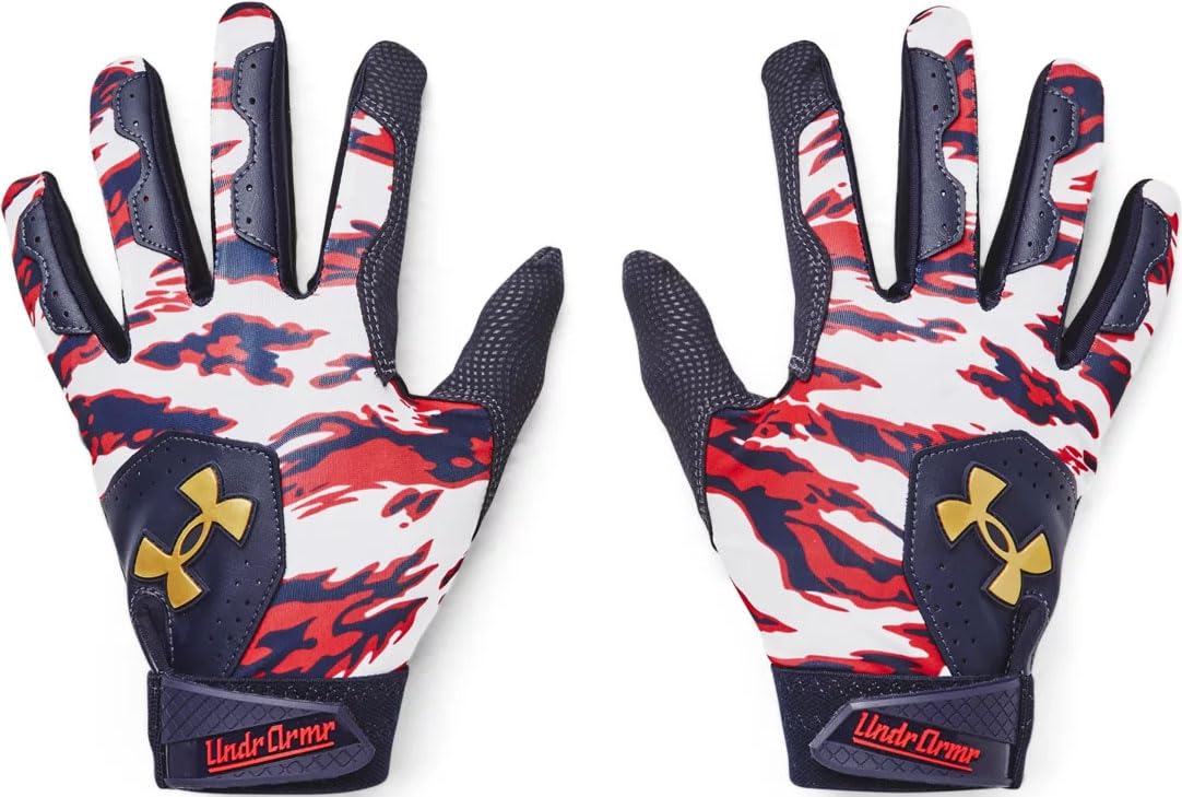 Under Armour Boys Youth Clean Up Culture Baseball Gloves, (410) Midnight Navy / / Metallic Gold, Medium