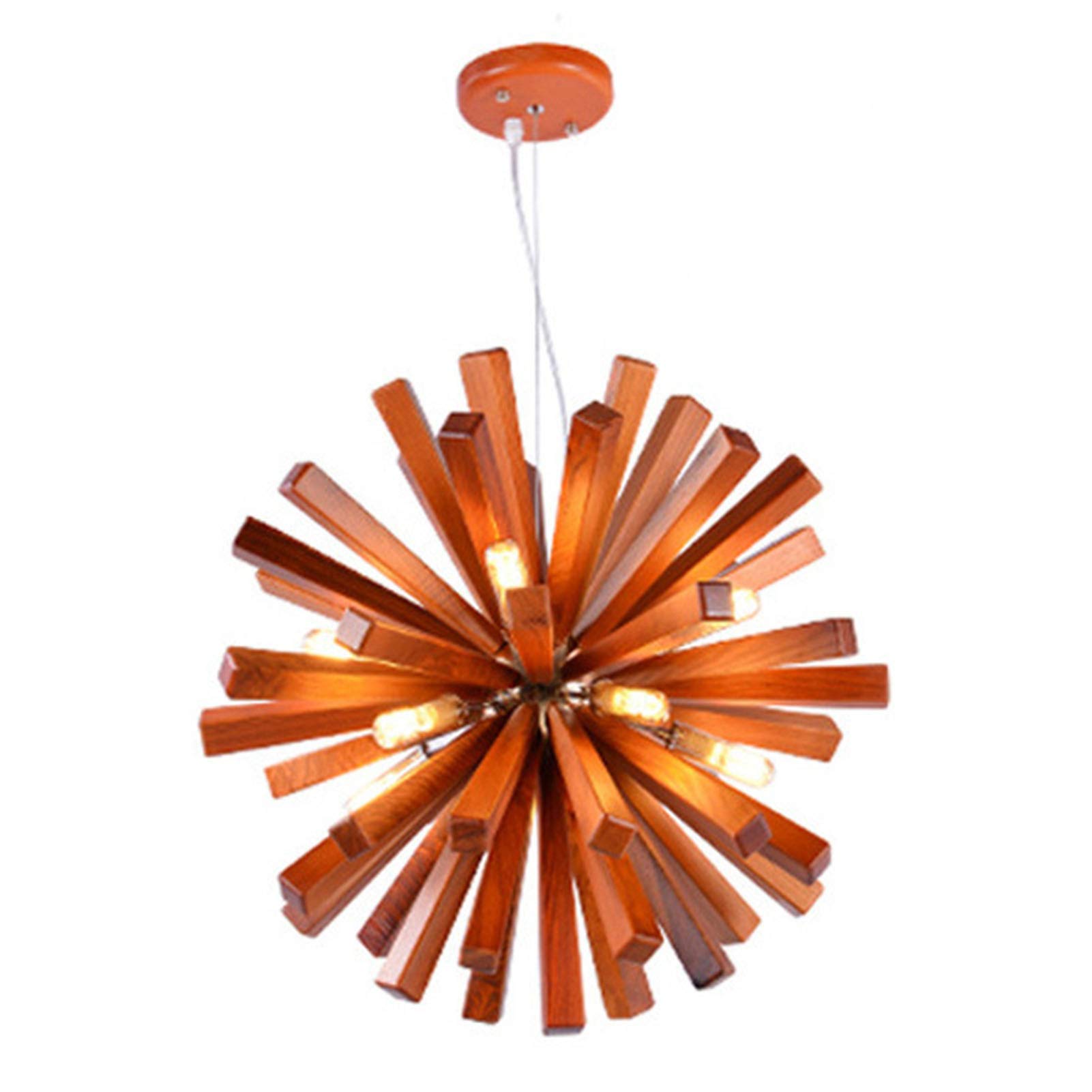 HXYSXHJUO Living Room Bedroom Study,G4 Nordic Dandelion Wooden Chandeliers,Dining Café Decorative Lights,Simple Personalized Lights-Chestnut 52cm