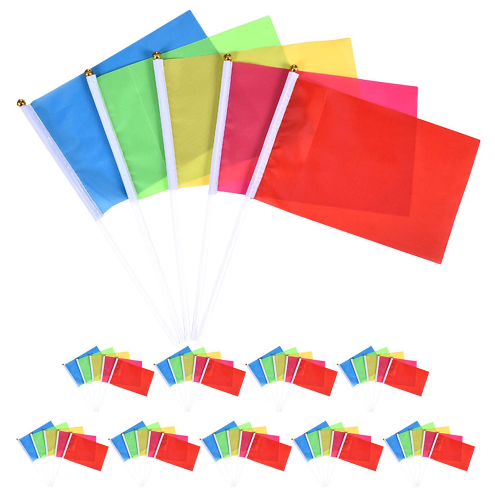 Drapeaux sportifs de vague de main 100 pièces multicolores résistants