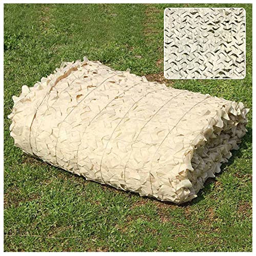 Xrdbfd Camo Shade Netting, Beige Reinforced Camouflage Net, Used for Military, Hunting, Party Decoration, Outdoor Anti-Aging Camouflage Netting, 2/3/5/7/9m Sunscreen Net,1.5x5m(4.9 * 16.4ft)