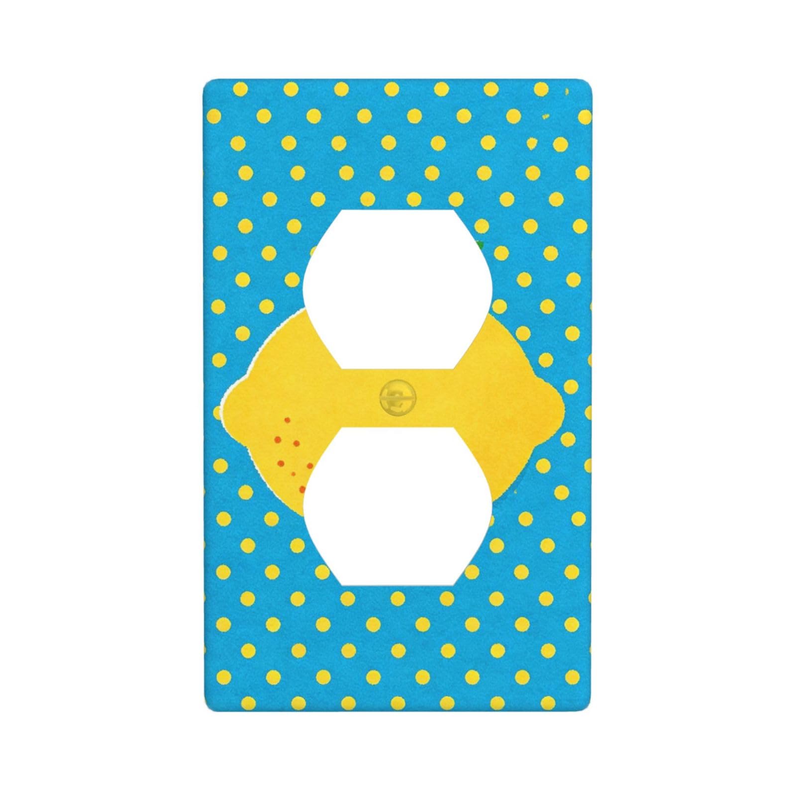 Blue Yellow Dot Decorative Switch Plate Cover-Unbreakable Polycarbonate Wall Plate for Home Office, 1 Gang with Screws