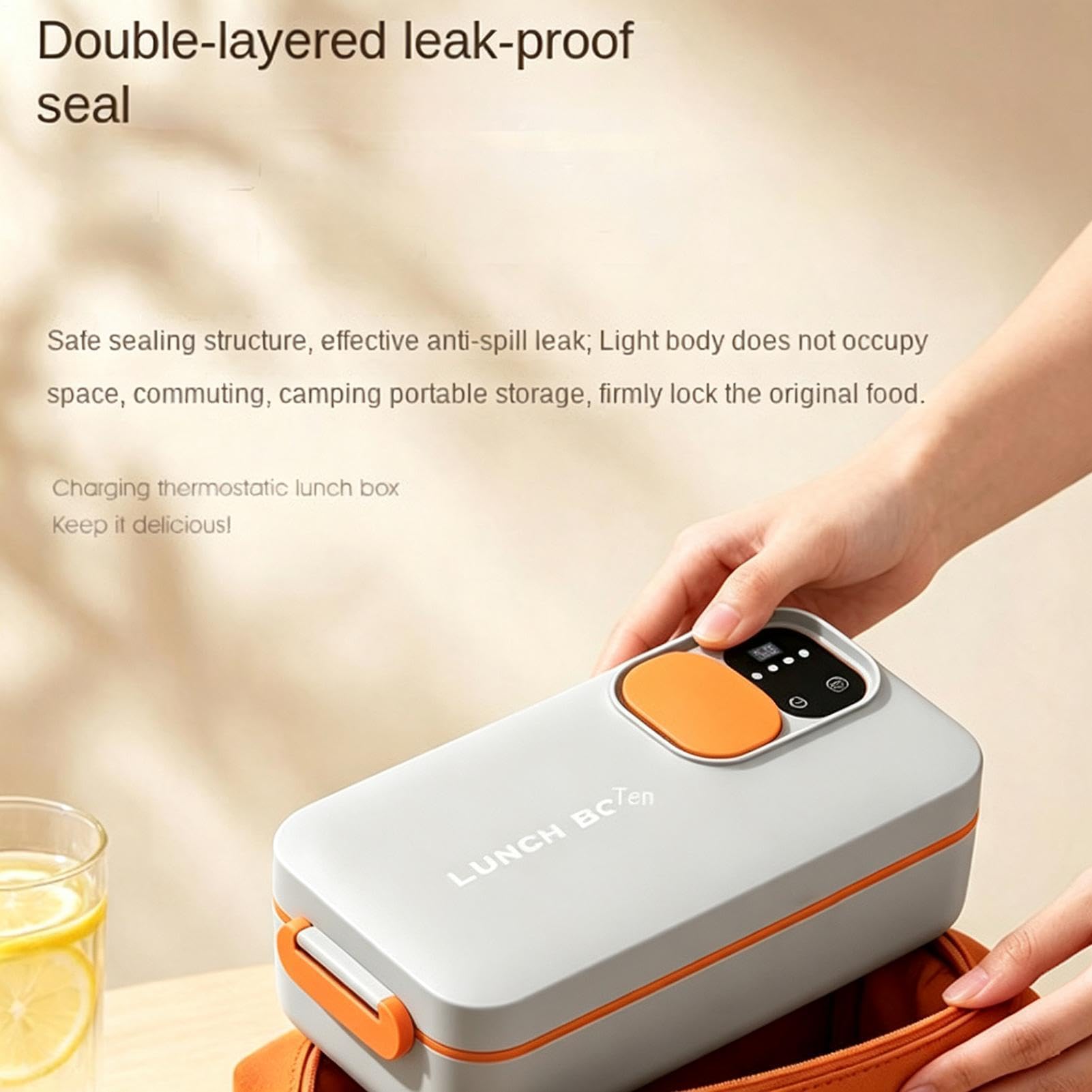 Lonchera eléctrica, contenedor de alimentos USB con 4 ajustes de