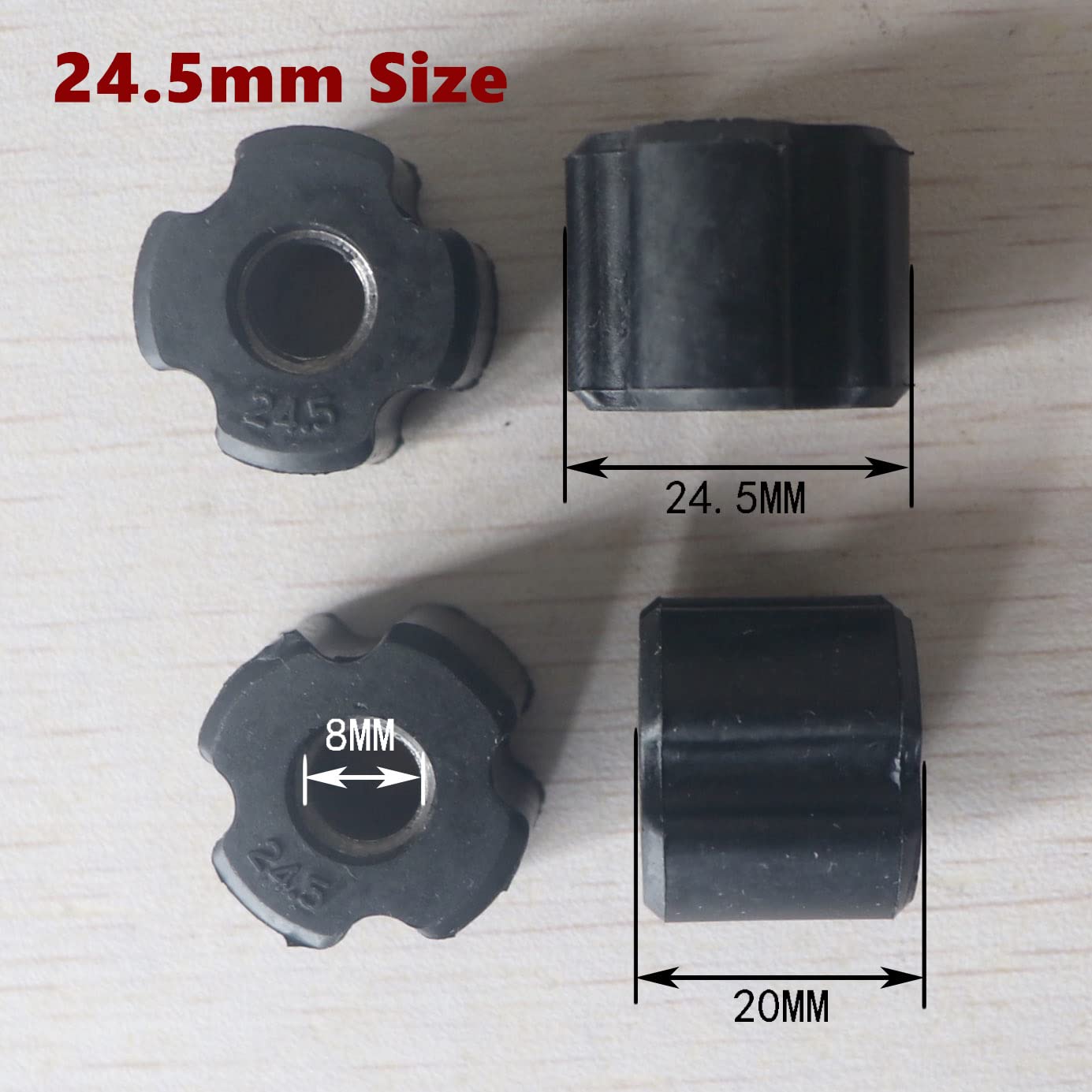 Paquet de 10 bagues de roulement d'huile d'arbre compatibles avec les débroussailleuses diamètre extérieur 23,5 mm 24,5 mm 25,5 mm diamètre intérieur 8 mm Compatible avec tubes de 26 mm 28 mm(25.5MM)