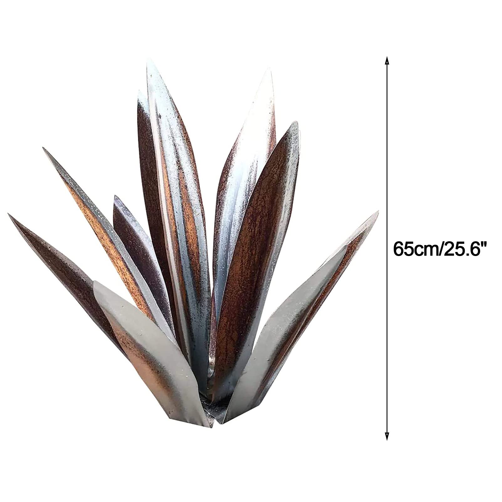 Scultura in Metallo di Pianta del Deserto Tropicale – Arte Agave da Esterno per Giardino E Patio 2,65cm