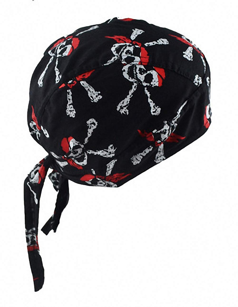 Ulalaza Men's Yh-08 Breathable Bandana Hat Cotton Durag Headwrap Pirate Cap Skull Caps Wo