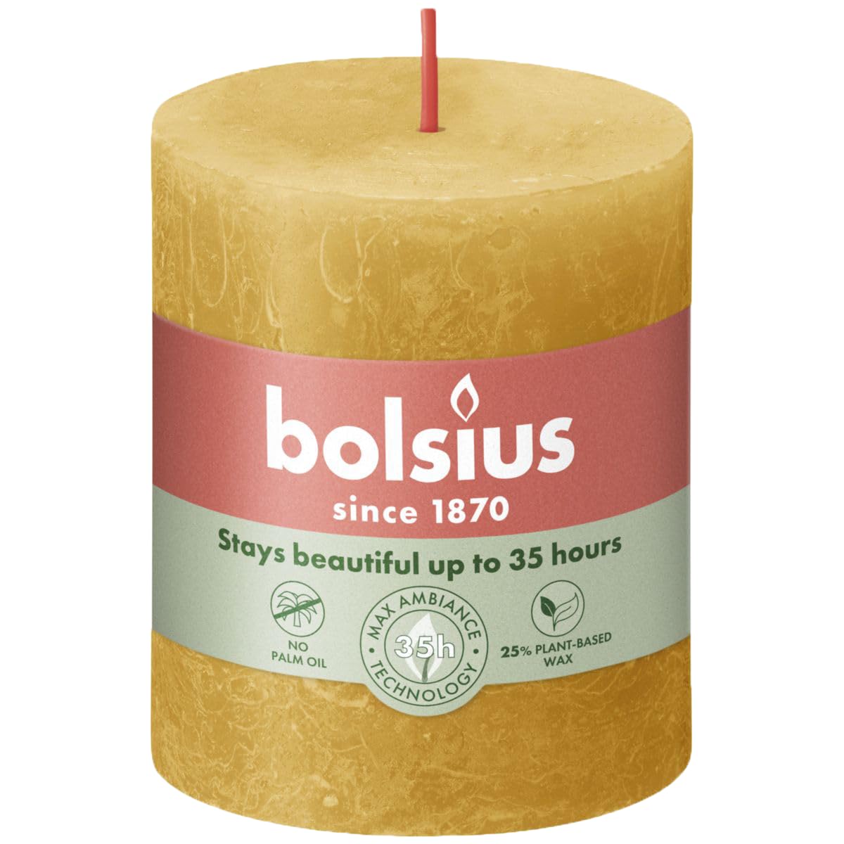 BOLSIUS Honeycomb Rustic Shine Pillar Candle 8cm x 7cm
