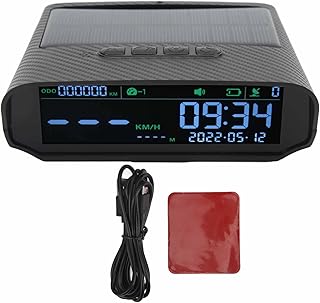 Aramox HUD Velocímetro GPS, monitor HUD inteligente para carro, velocímetro GPS, aviso de excesso de velocidade, visor LCD, estilo de fibra de carbono, universal para veículos