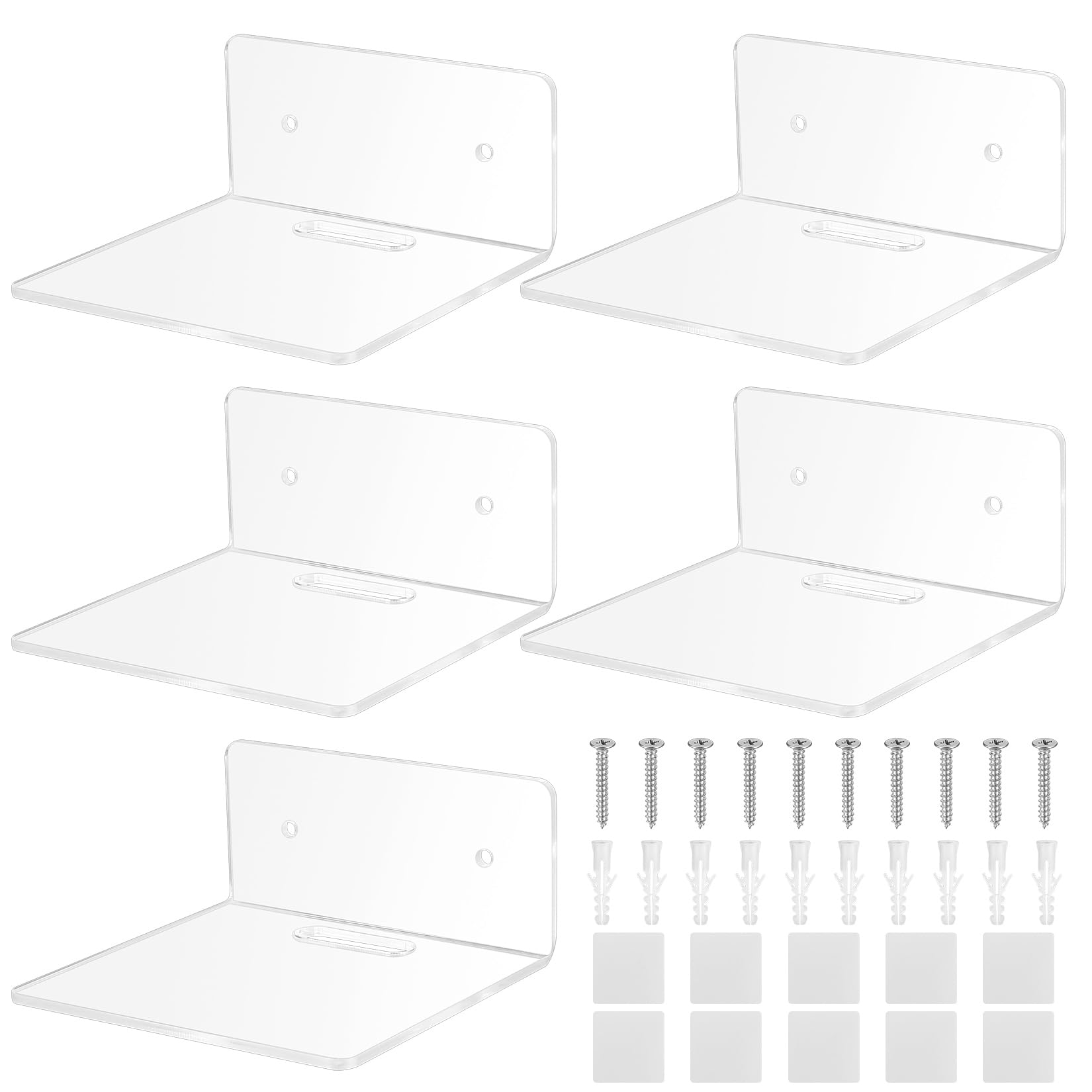 Estanteria Pared Pequeños, Estantes de Pared, Baldas Flotantes Pared de Acrílico, Estantes Flotantes de Pared, Baldas Pared, Estante Pared Estanteria para Dormitorio Cocina Baño, Transparente