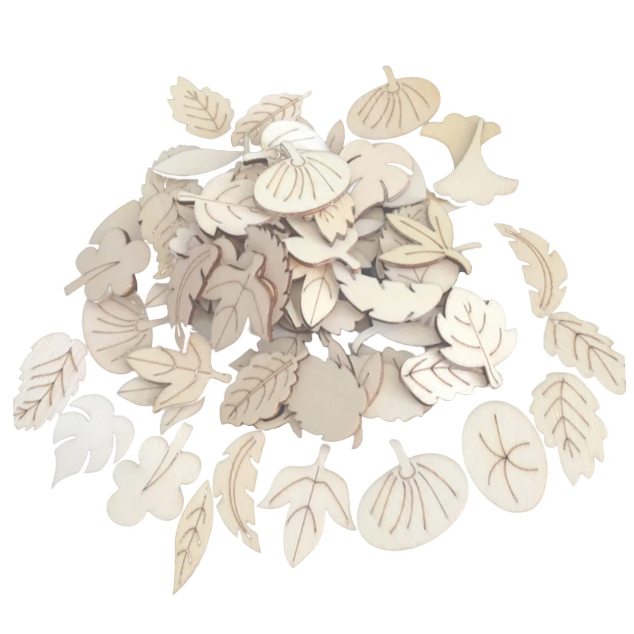 DOITOOL 3 Series Rodajas De Madera En Forma De Hoja Largo Suministros Fiesta Decoración Rústica Para Decoración Del Hogar Materiales Rebanadas Artesanía Elaboración Bambú 150 Piezas X 3