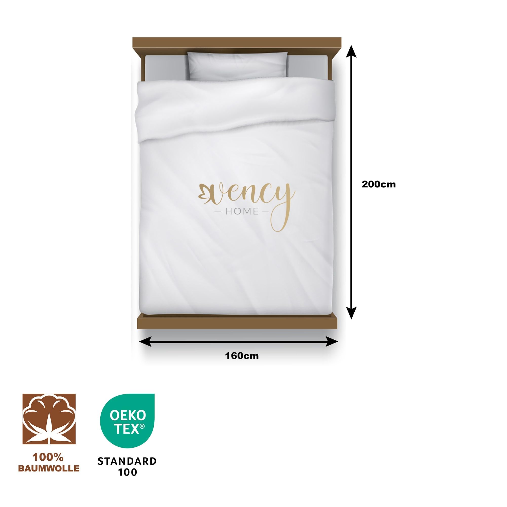 Vency Prześcieradło z gumką z dżerseju 160 x 200 cm, czarne - prześcieradło z gumką 100% bawełna, prześcieradło 160 x 200 do 35 cm, wysokość materaca czarne