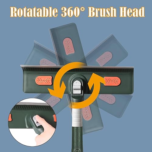 Miniatura 4 de IULONEE Limpiador de ventanas 2 en 1, kit de herramientas de limpieza de ventanas giratorio con poste de extensión, equipo telescópico de lavado de