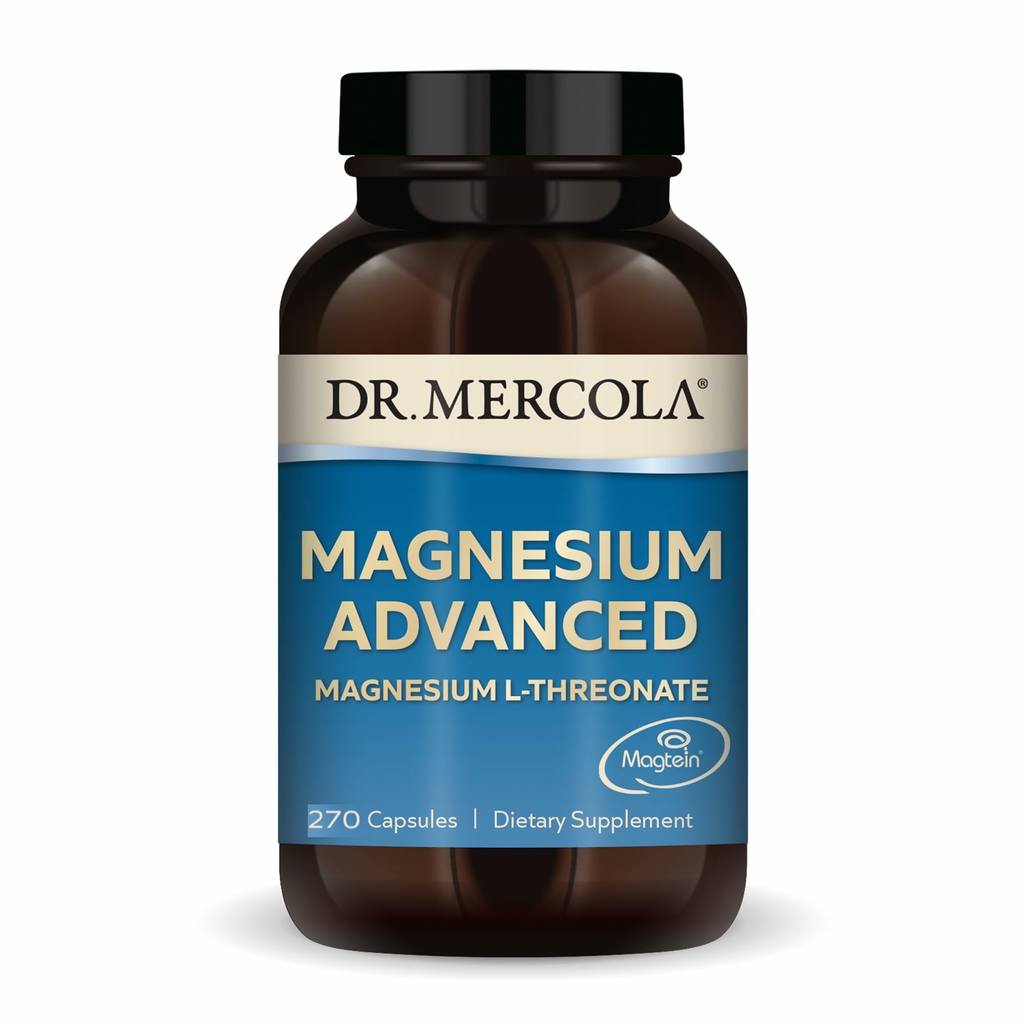 Dr. Mercola Magnesium Advanced, 90 Servings (270 Capsules), Dietary Supplement, Magnesium L-Threonate, Non-GMO