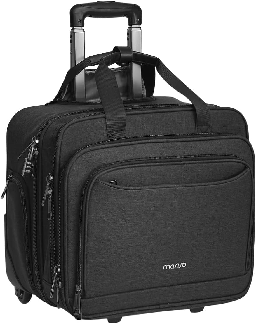 MOSISO Rolling Laptop Bag Case for Women Men,Rolling