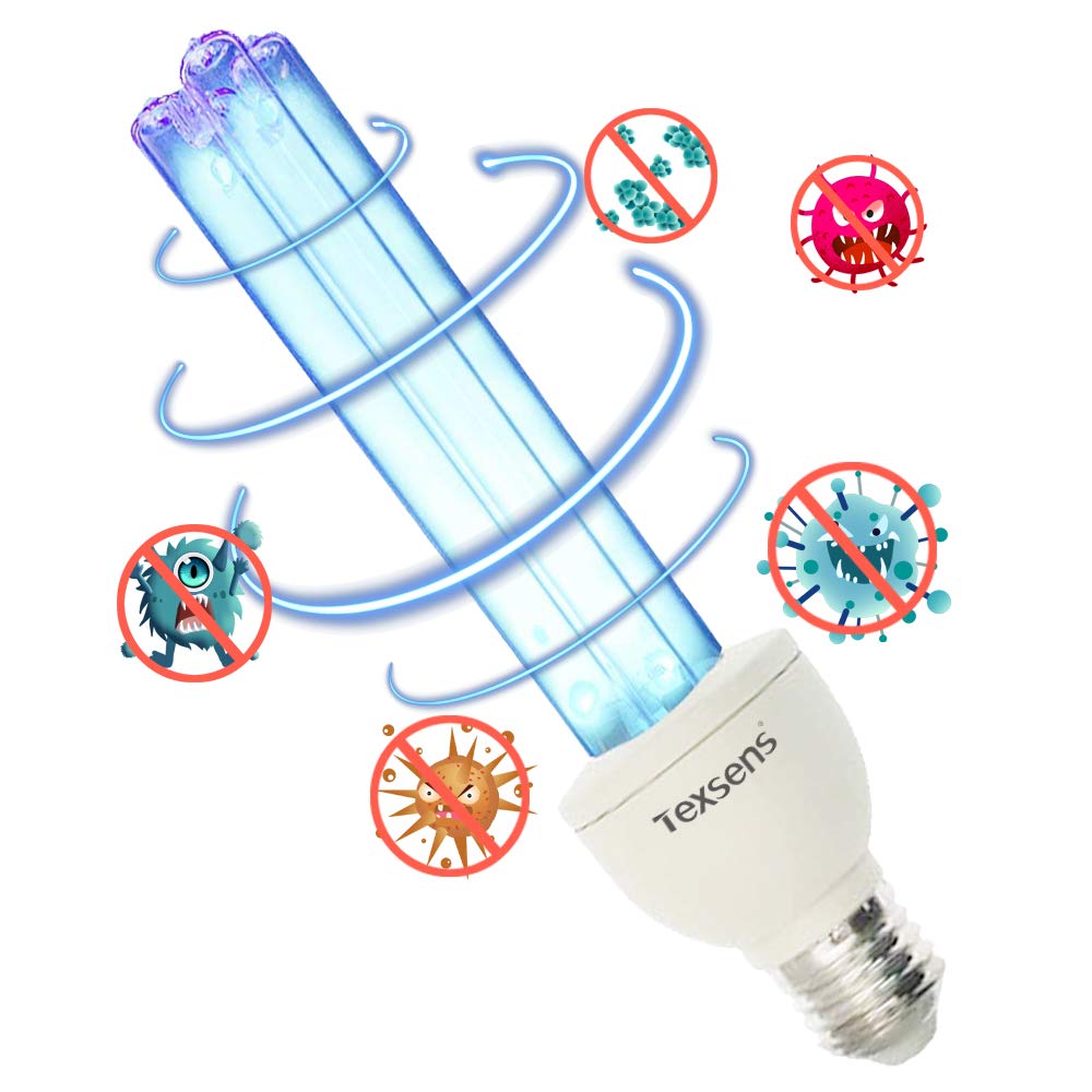 Lámpara de desinfección UV de Texsen, lámpara de esterilización UV-C, 25 W, 220 V, E27, para casa, almacén, supermercado