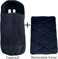 Vista 2 de Universal Stroller Accessories Footmuff Compatible with Doona Car Seat & Strollers, Waterproof Warm Bunting Bag Suitable for 95% and Strollers Black