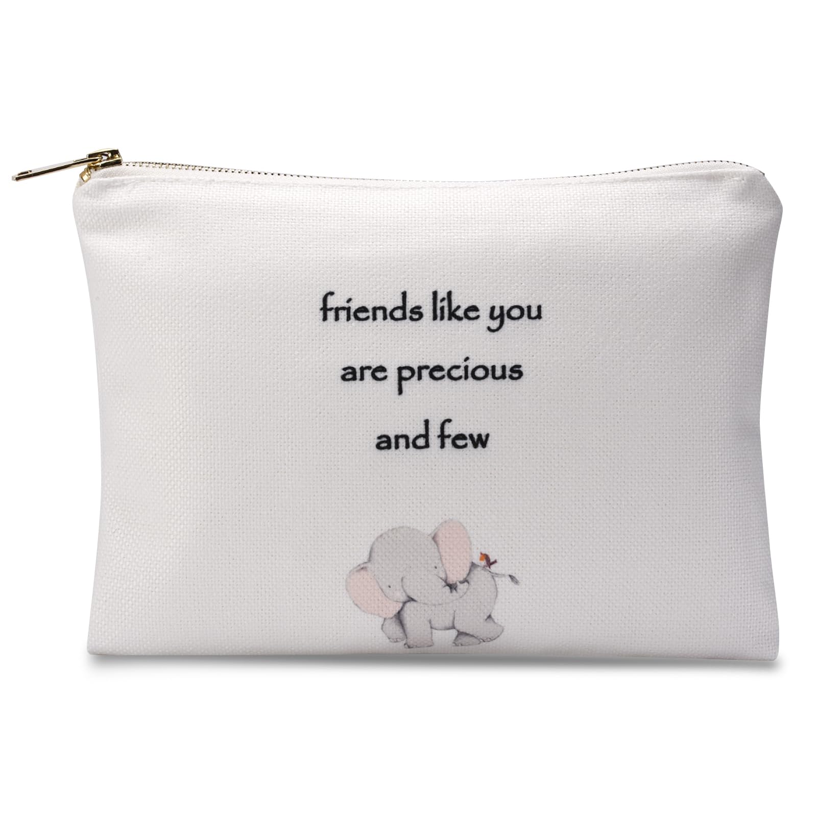 Linen Makeup Bag Printed on Both Sides, Friends Like You are Precious and Few. Soul Friend Gift, Proud Gift for Best friends, Friendship Cosmetic Pouch, Bridesmaids Gift