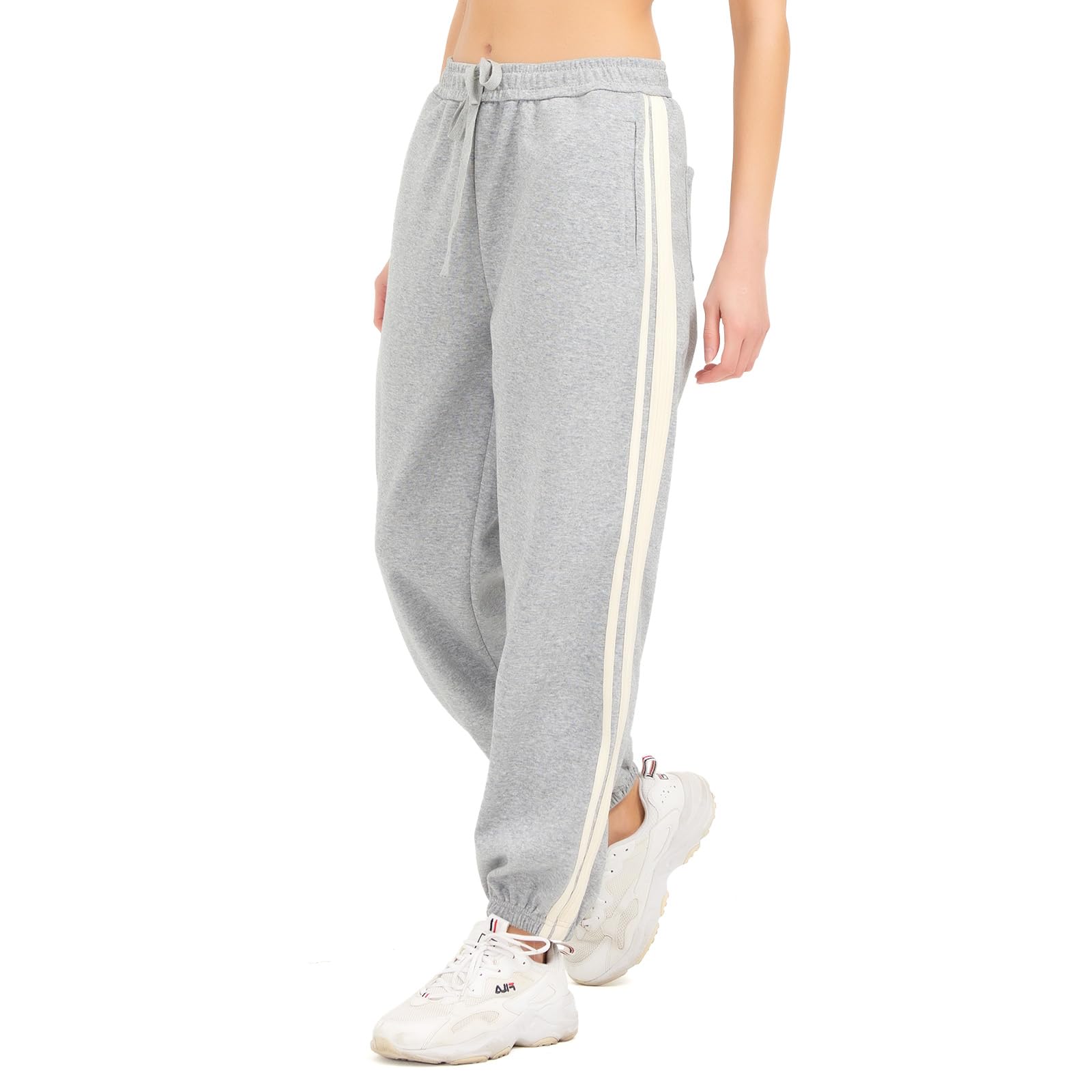 gaulupue Sweatpants Women with Pockets,Lightweight Jogger Pants for Women, 60% Cotton Comfy Baggy Sweatpants