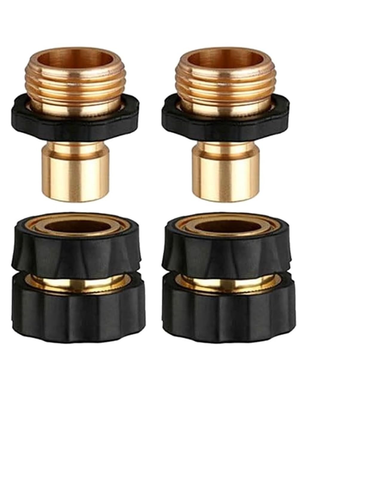 Khflsxbr Black2pcs Garden Hose Connectors, Adapters