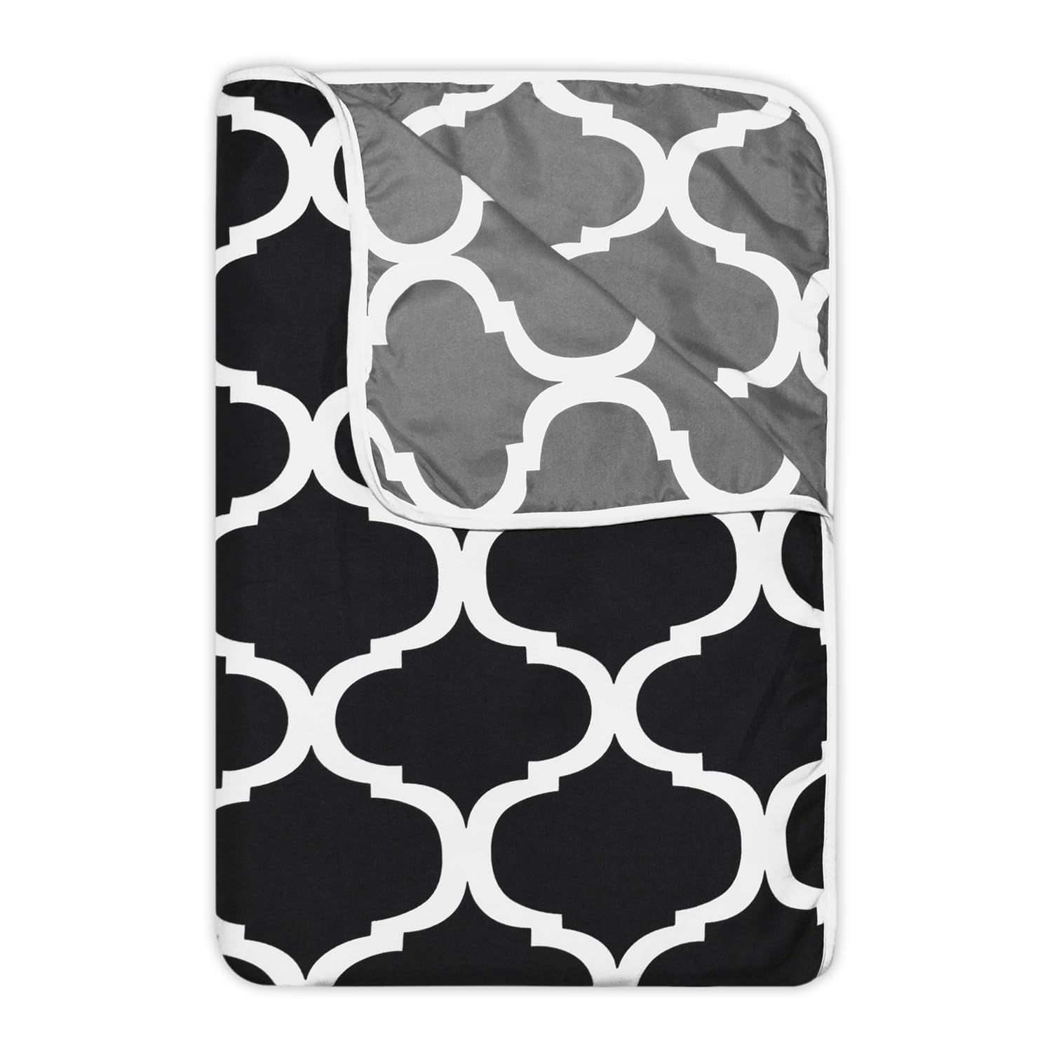 Divine Casa 120 GSM Microfiber Single Dohar | Soft & Lightweight Throw Blanket | Cozy & Breathable | All-Season Comfort | 210 x 140 CM | Moroccan Pattern | Caviar 1