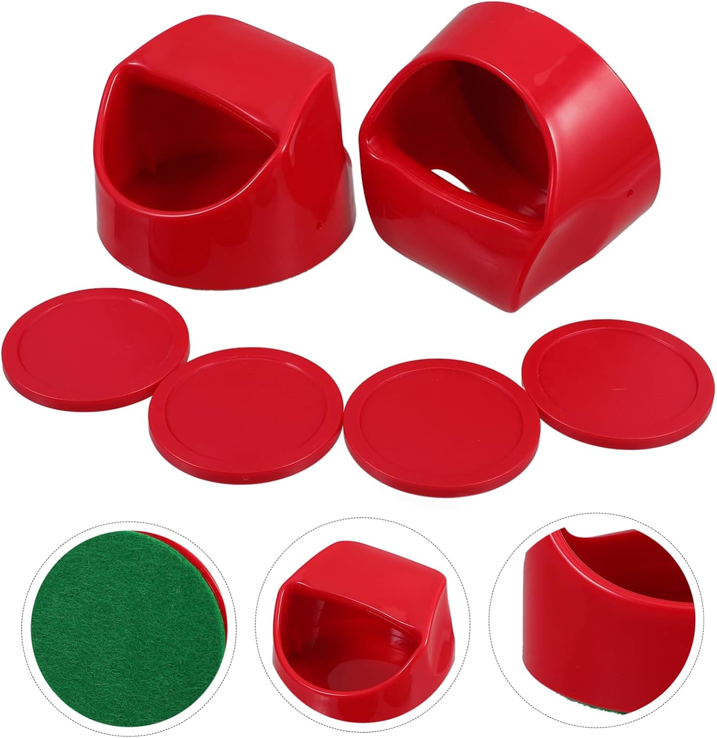 Toddmomy 1set Replacement Ice Hockey Pucks and Paddles for Tabletop Games Smooth Design for Easy Sliding Push Handles Thick Pucks for Indoor Play