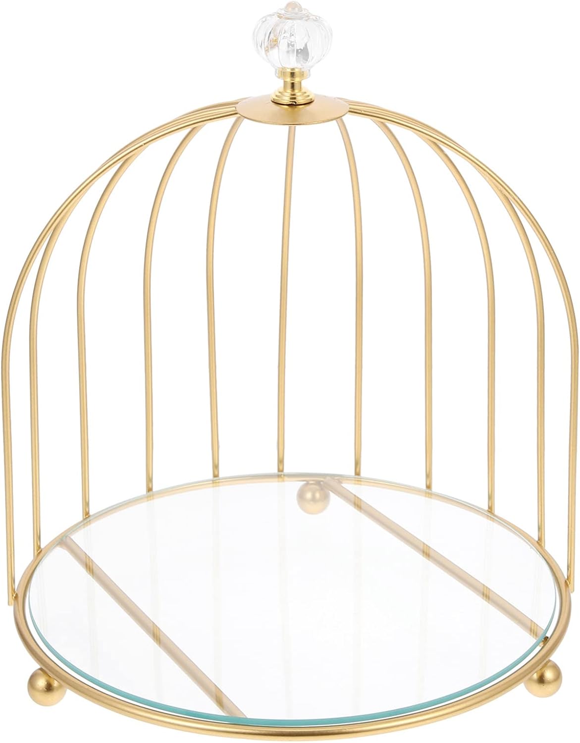 Gold Bird Cage Cake Stand 1 Tier Serving Tray, 1 Tier