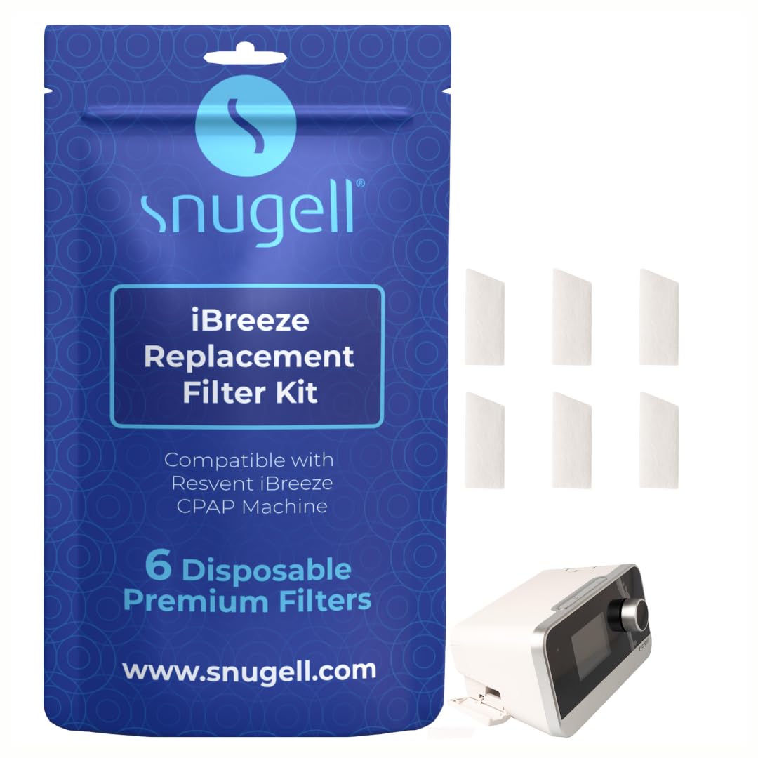 Snugell Resvent iBreeze CPAP Filters – 6-Pack – Made in USA– Ultra-Fine, Durable, Travel-Friendly & Ideal for Home Use– Replace Bi-Weekly for Consistent Filtration and Optimal CPAP Machine Performance