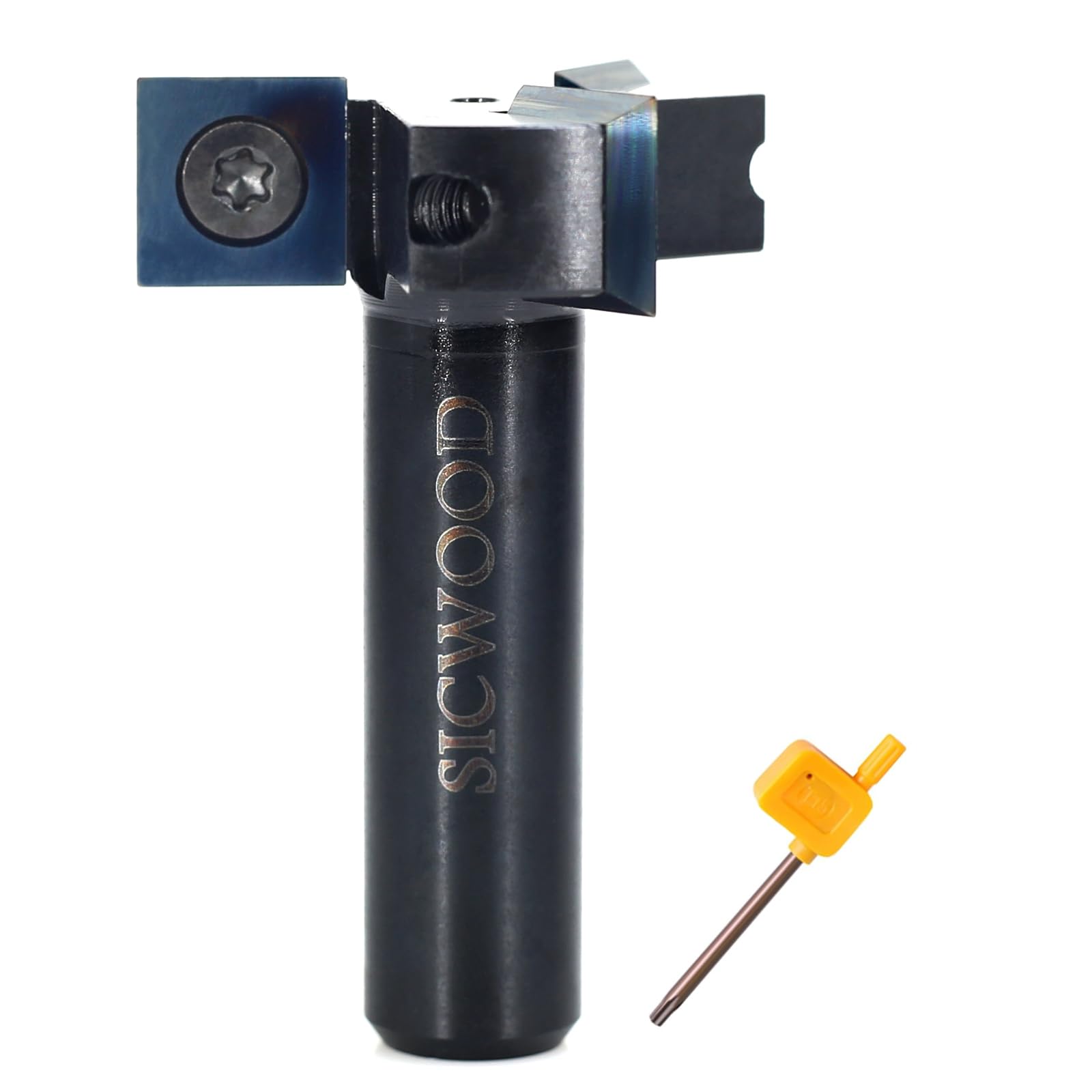 SICWOOD Spoilboard Surfacing Router Bit 1/2 Shank, 1-1/2” Cut Dia, with DLC Coated, 3-Flute, 12*12*1.5mm Blade, Slab Flattening Router Bit, Planing