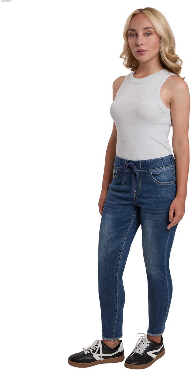 Royalty for Me Womens Women's Petite High Rise Denim Ankle Jogger - Image 7