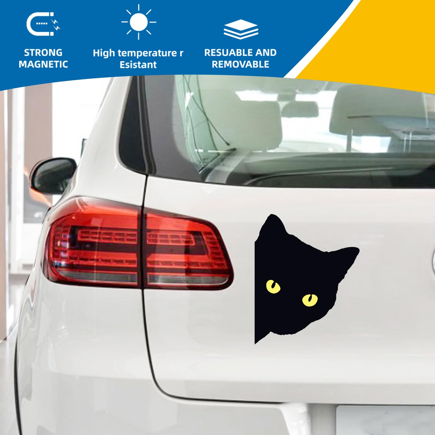 Cat Bumper Sticker MAKTEM Anime Cat Car Decal - Peeking Black Cat Vinyl ...