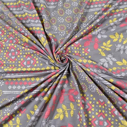 Image of Huesland by Ahmedabad Cotton 144 TC Cotton Elastic Fitted Bedsheet King Size with 2 Pillow Covers | 72 x 78 inches