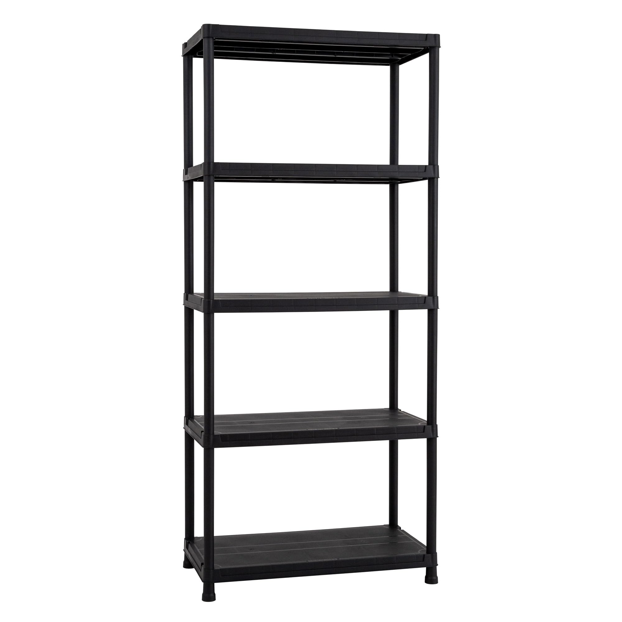 Toomax Universal 84-5 Platzsparendes Regal mit 5 Ebenen, aus robustem Kunststoff, schwarz, 80 x 40 x 180 cm, modulare Struktur, für Garage, Abstellraum oder Außenbereich, ideal für die Organisation