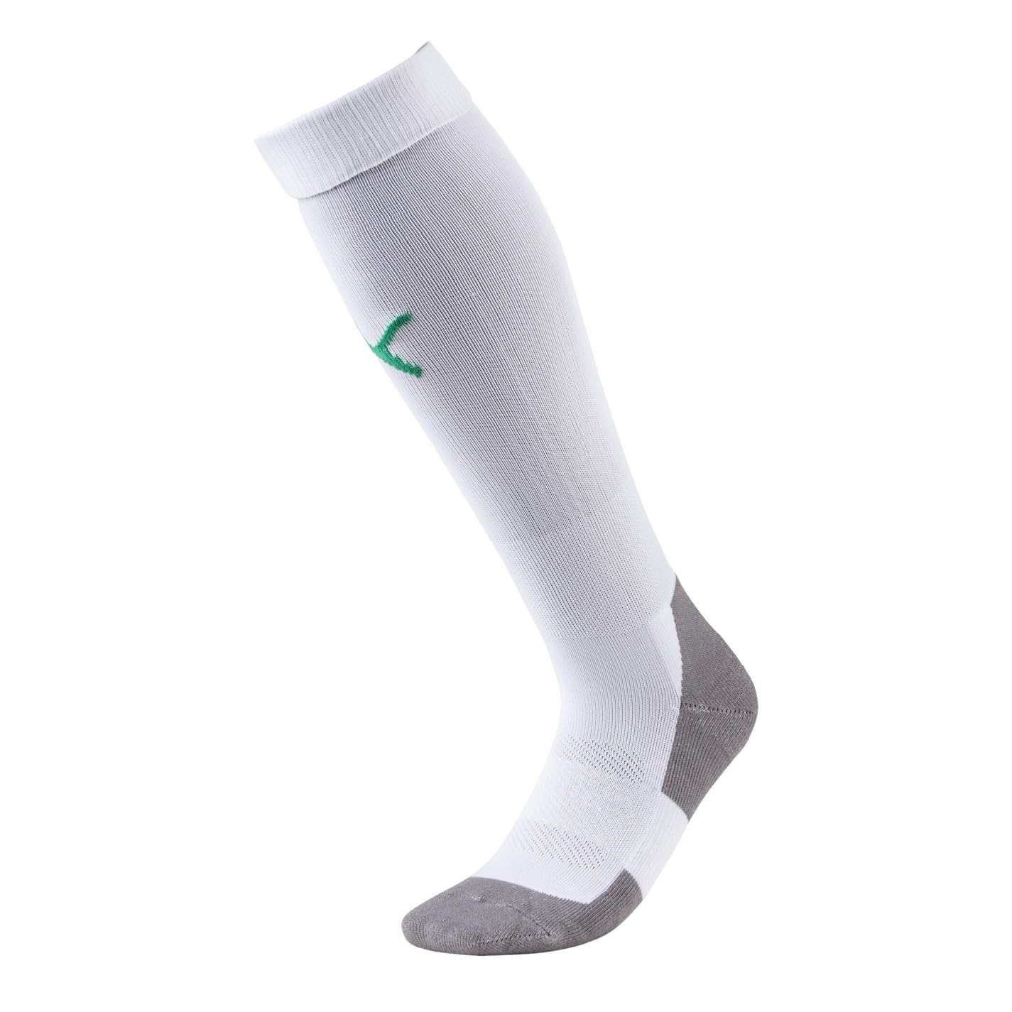PUMA Men's Liga Core Football Socks, White/Pepper Green, 4 UK
