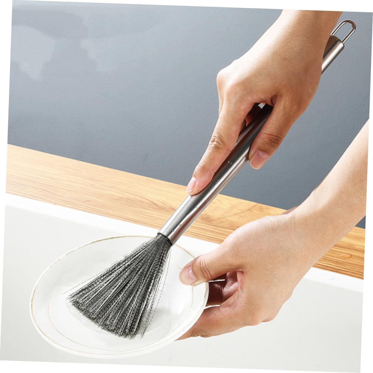 ifundom Cepillo De Limpieza De Cocina Inoxidable Mango para Fregar Ollas Y Utensilios De Cocina Herramienta Multifuncional De Limpieza para Y Restaurantes 3 Piezas X 4