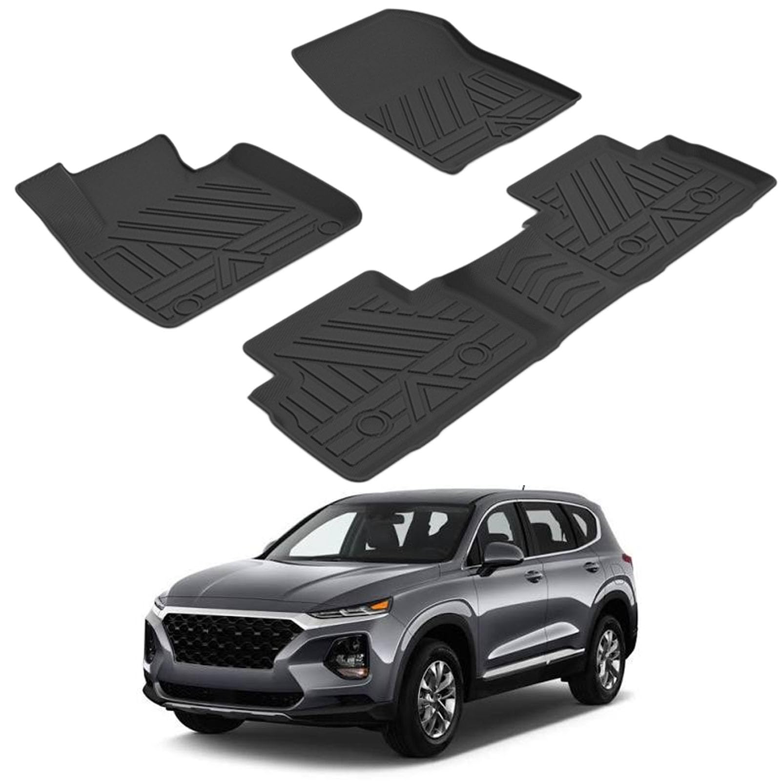 PAPEP Floor Mats for Modern Santa Fe 5 seats 2019-2020 RHD
