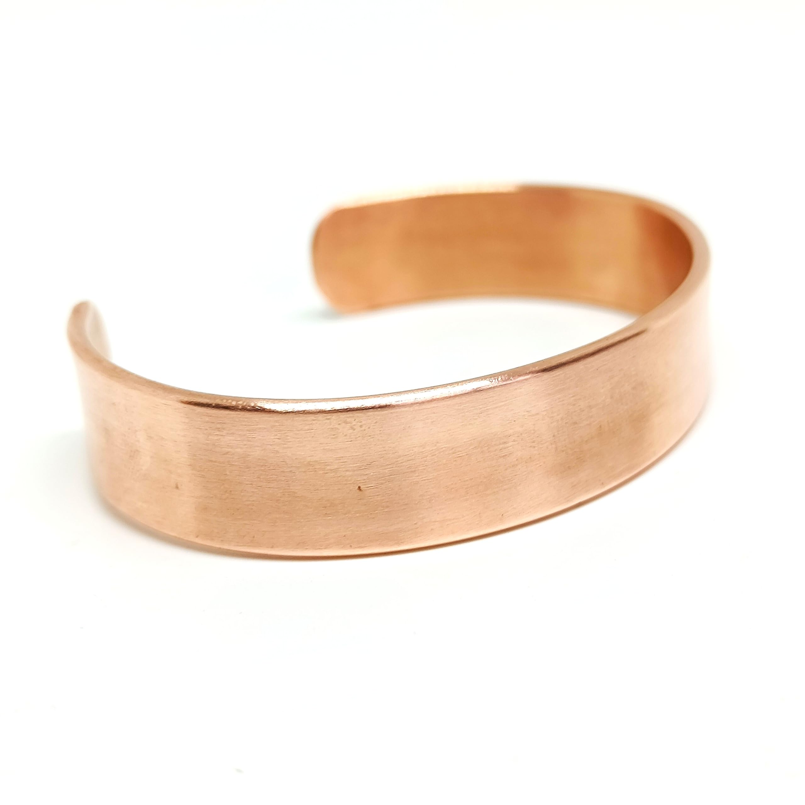 Genérico Pulsera de Cobre Hecha a Mano, 100% Cobre Puro, Joyería para Hombre, Brazalete de 14 mm, Regalo de Septimo Aniversario