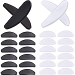 TOODOO 18 Pairs Eyeglasses Nose Pads Adhesive Silicone Glasses Replacement Anti Slip Nosepads for Eyeglass Glasses Sunglasses (Transparent and Black, 1mm)