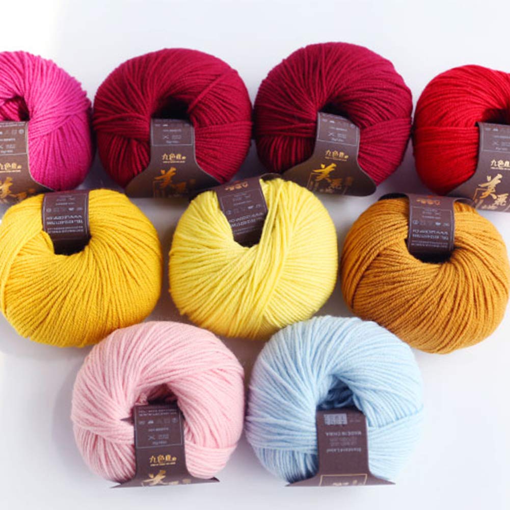 300G 100% Merino Bolas de Lana para Tejer suéteres Crocheting Y Bufandas, Suave y cálido, 24 Colores Disponibles, Medio Grueso Hilo,20