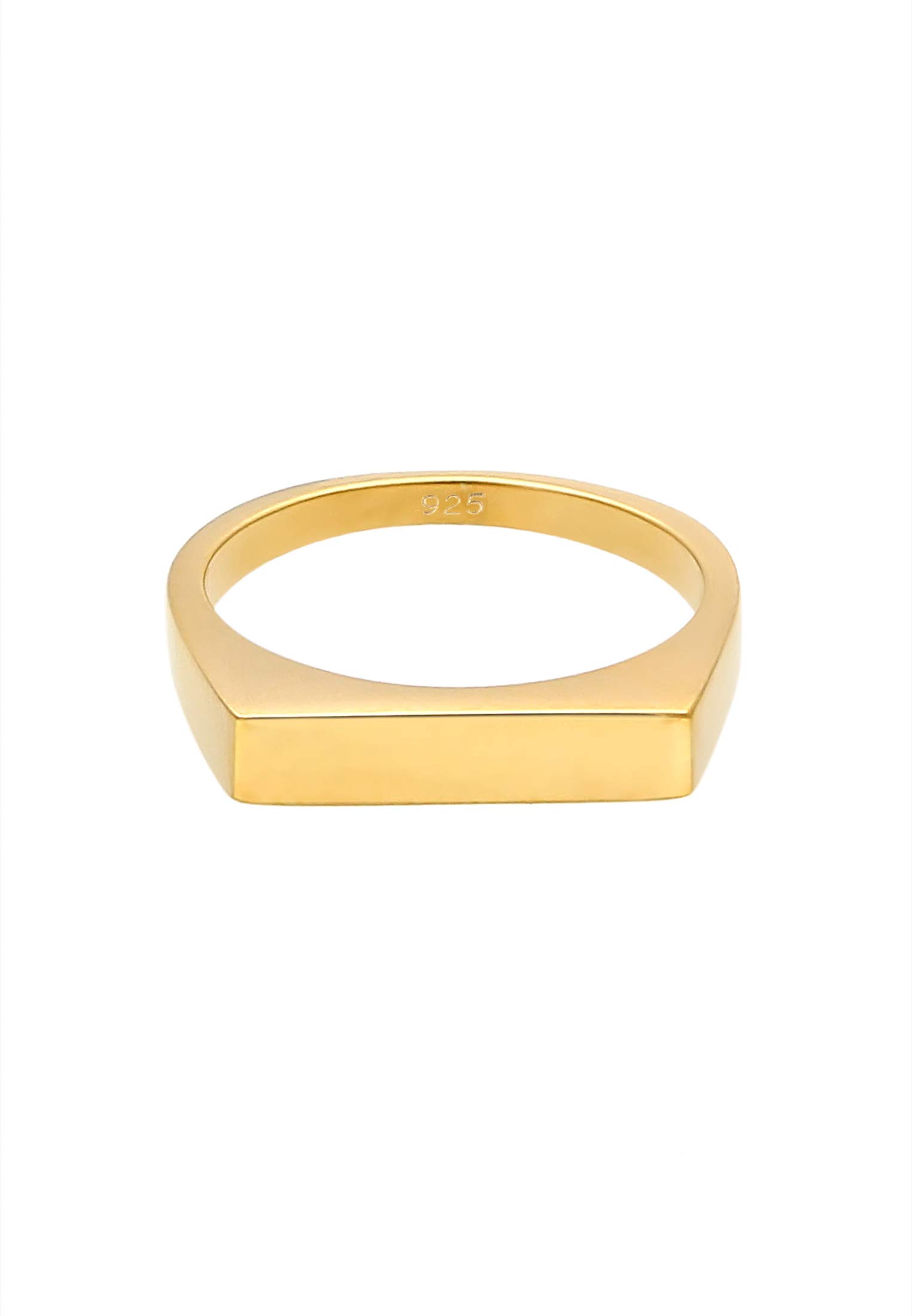 Elli Anelli Donne Sigello Quadrato Design Geo di Base in Argento Sterlino 925