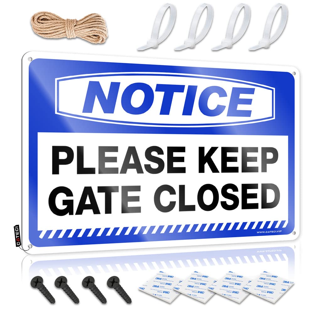 STWNVOITV Metal Tin Signs Funny Notice Please Keep Gate Closed Tin Sign Metal Signs For Home Decor Funny Bedroom Decor(30X40CM)