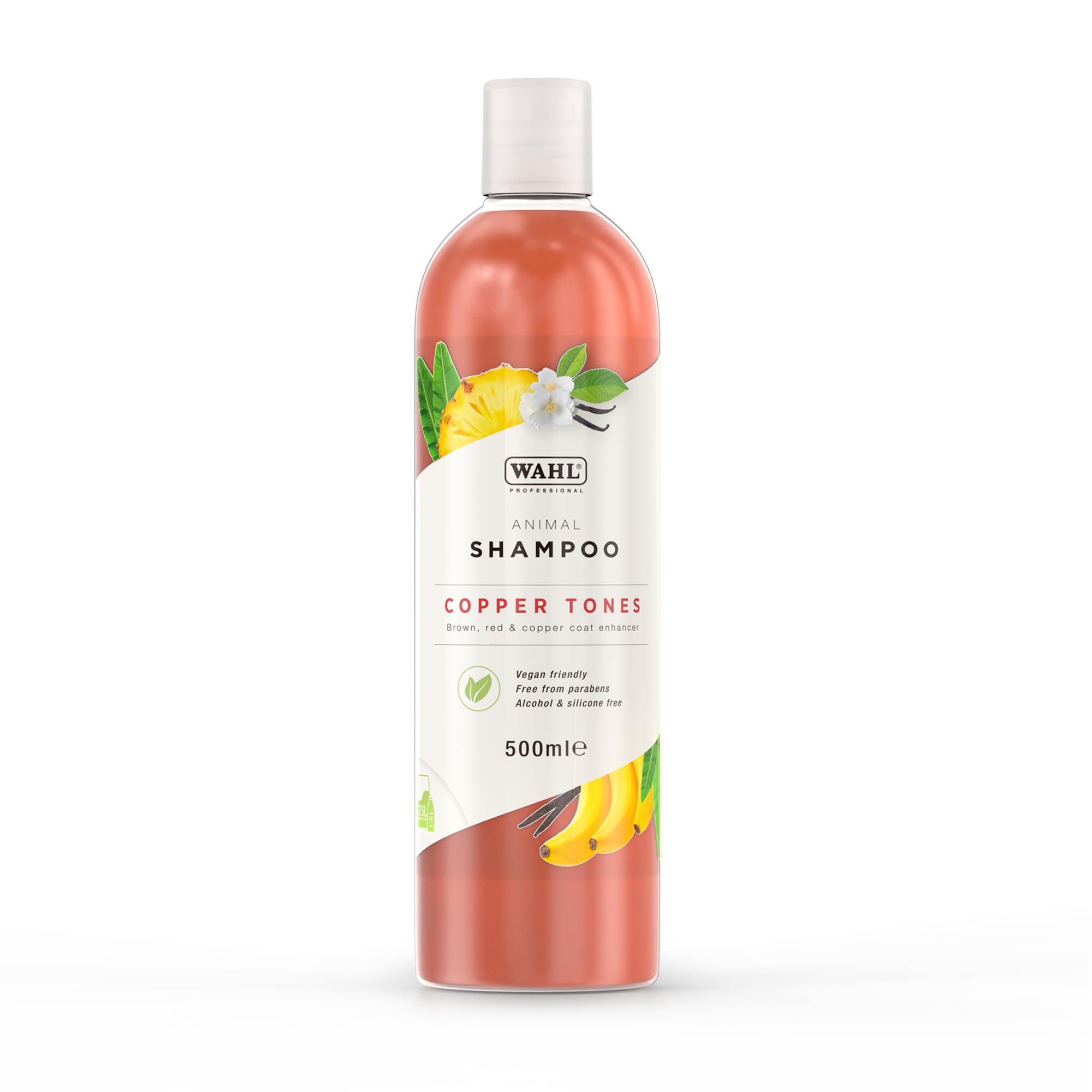 Wahl Copper Tones Animal Shampoo 500ml, 15:1 Concentrate for Red, Brown & Copper Coats with Brightening, Stain Removing Formula for All Animal Hair Types
