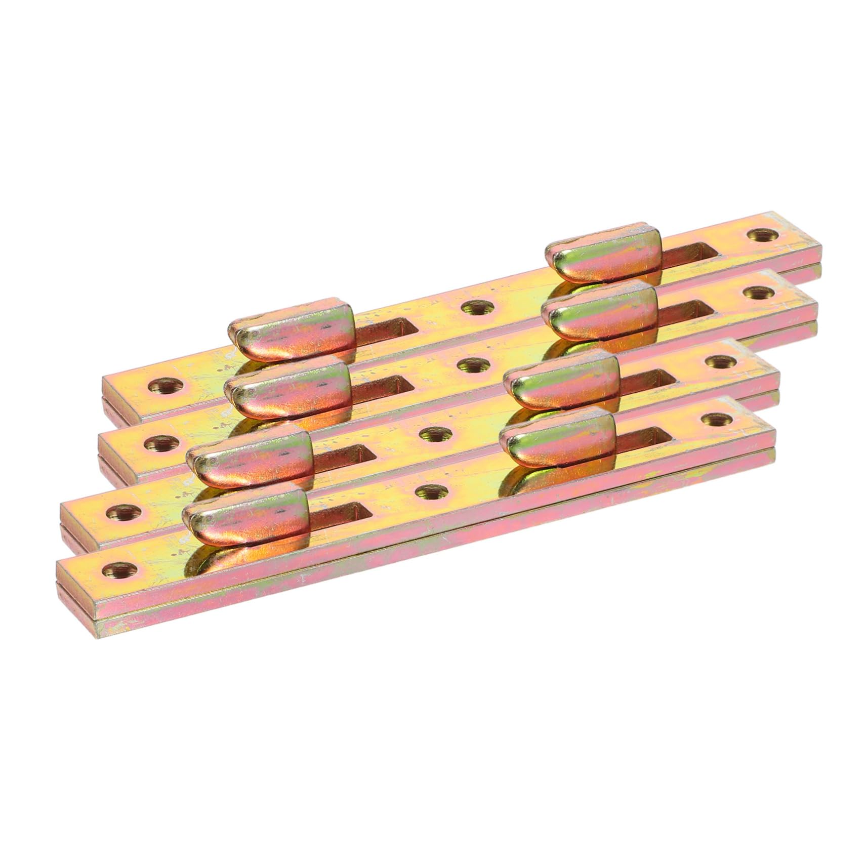 IWOWHERO 4pcs Bed Rail Fasteners Mounted Bed Rail Brackets Bed Rail Hardware Bed Board Fixing Connector Bed Metal Bracket Bed Replacement Parts Bed Frame Hardware Bed Parts Rose Gold Iron