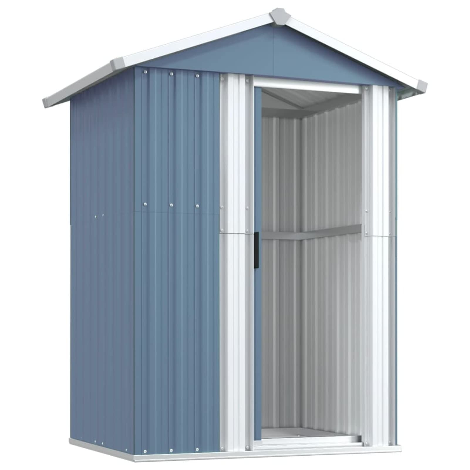 Tidyard Capanno da Giardino in Acciaio Zincato per Esterno, Casetta Attrezzi Grigia, 126x97,5x177 cm