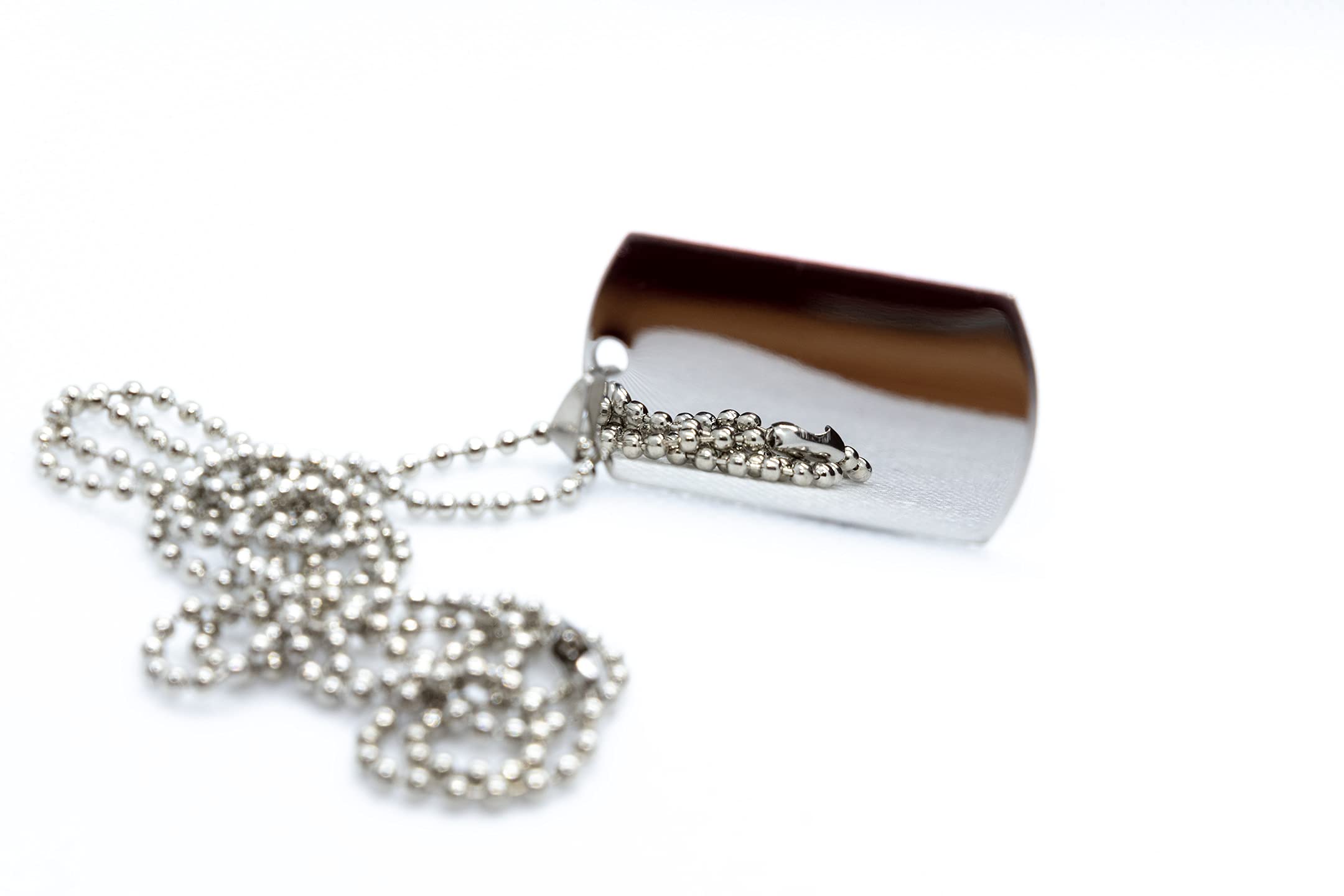 PERSONALISED ENGRAVED STAINLESS STEEL NECKLACE PENDANT ARMY MILITARY DOG TAGS UK